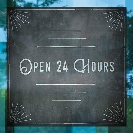 CGSignLab | פתוח 24 שעות -פינת גן נצמד חלון | 24 x24